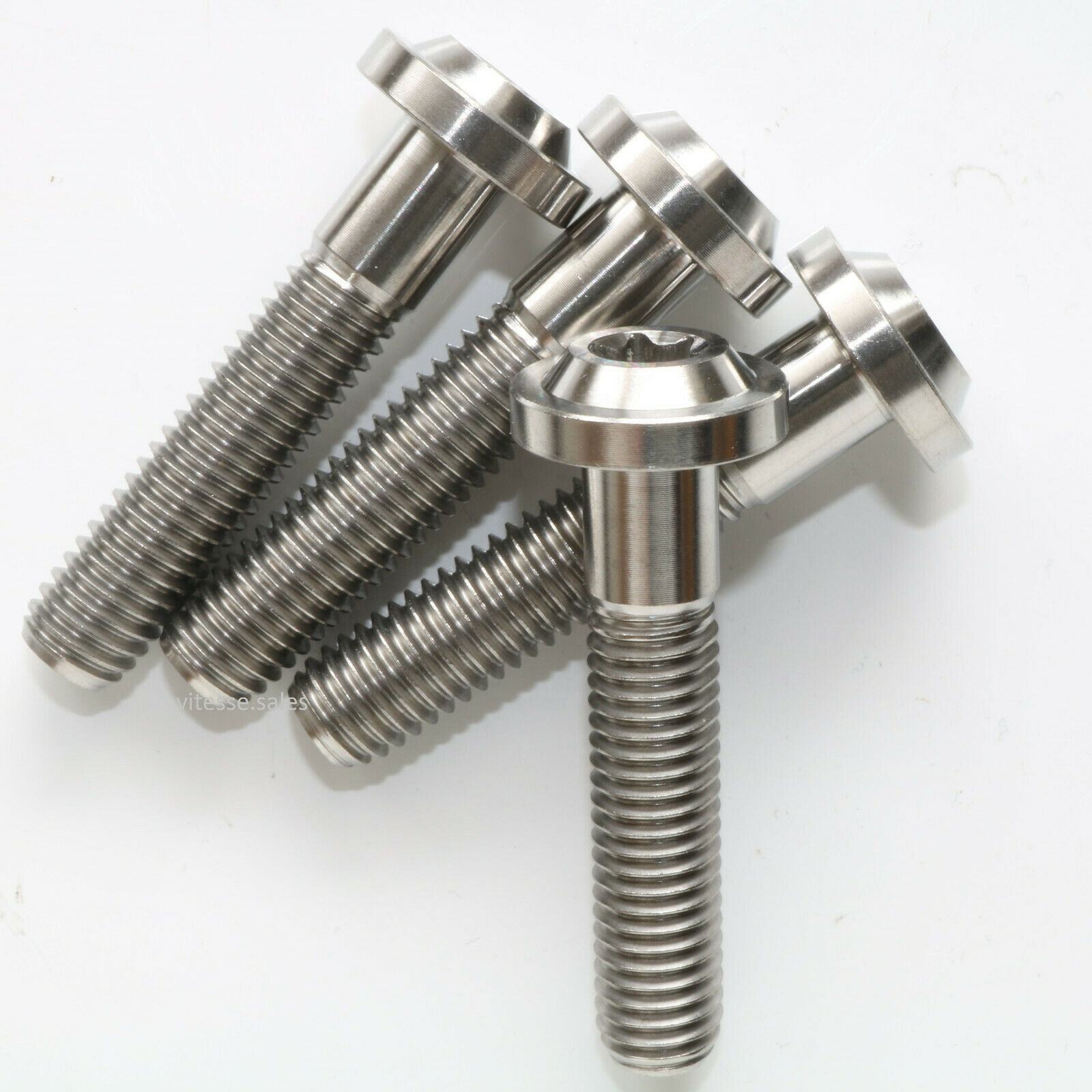 Ti Bolt 2 pcs M8 x 40mm Button Head Torx T40 1.25mm Pitch Titanium