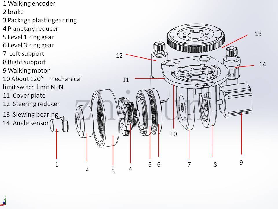 Customization 2000kg Load Electric Drive Wheel Polyurethane Rubber Hub Motor