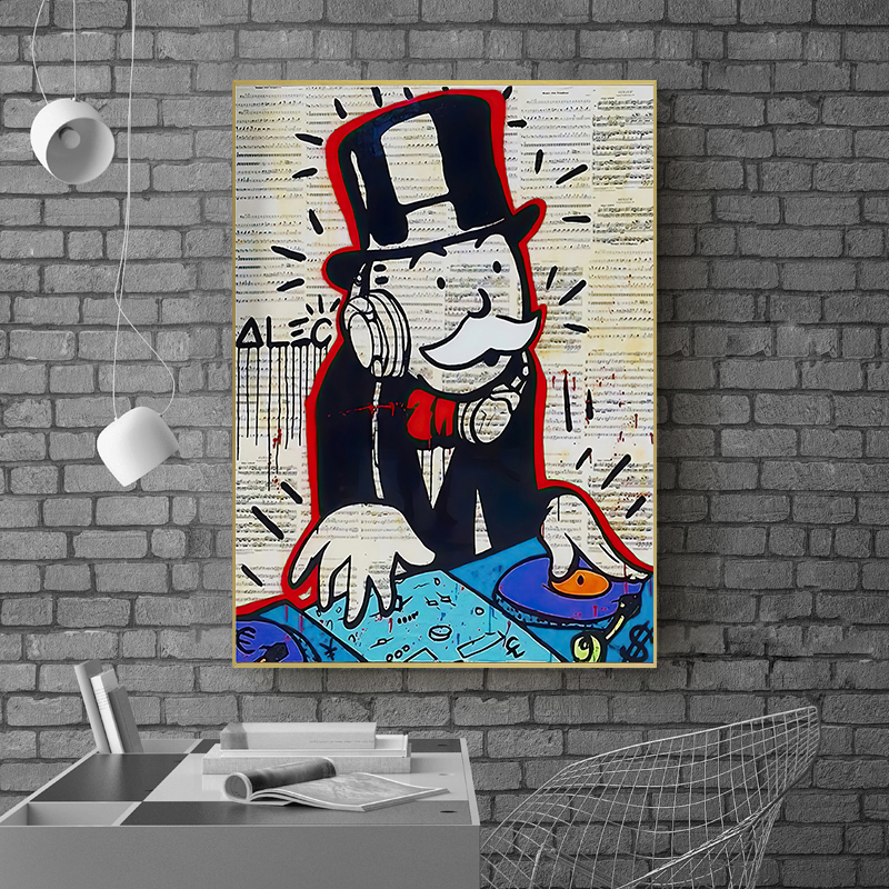 Drop Shipping Alec Monopoly HD Graffiti Make Money Pop Art Wall Pictures Canvas Painting Decorative for Living Room Home Decor