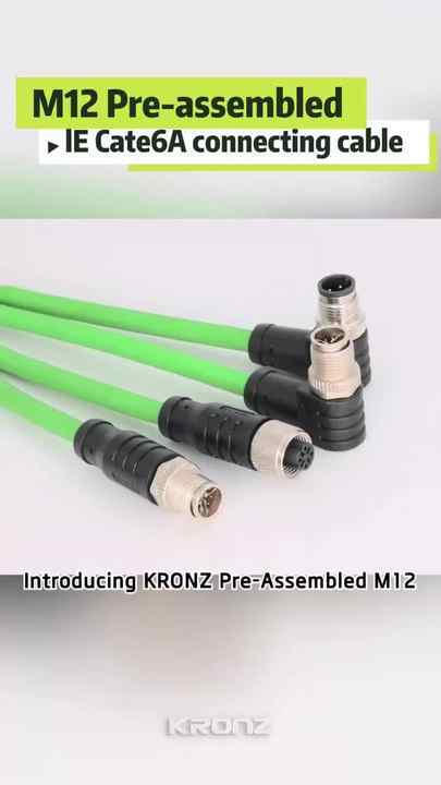 Profinet 4 Pin Cross KRONZ Profinet Cable M12 Angled Connector 4-pin D Code Pre-moulded ...
