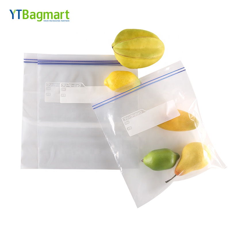 YTBagmart производитель пользовательские еда хранения Zip Lock морозильник мешок пластик LDPE многоразовые Ziplock сумка