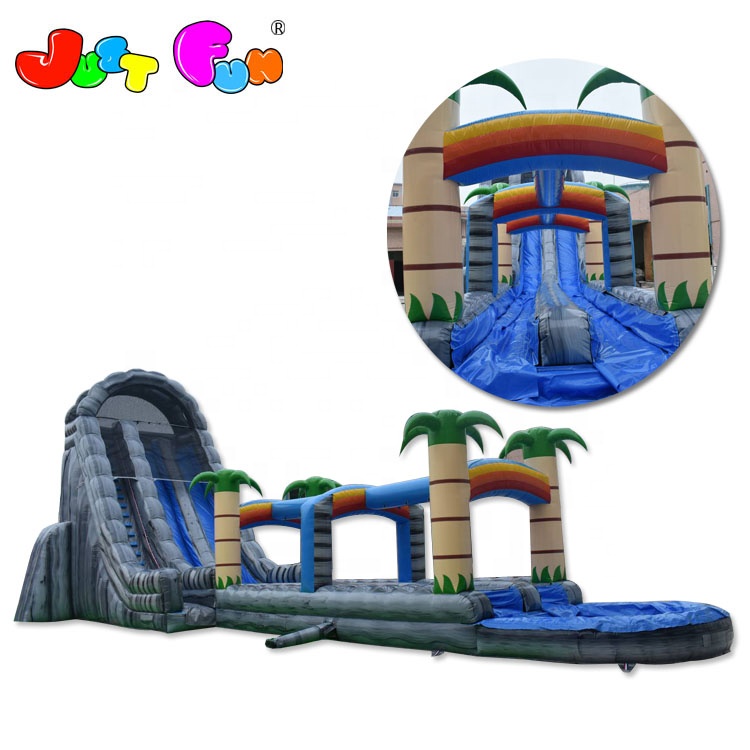 24'H Тройная полоса тропические гигантские надувные водные горки для взрослых