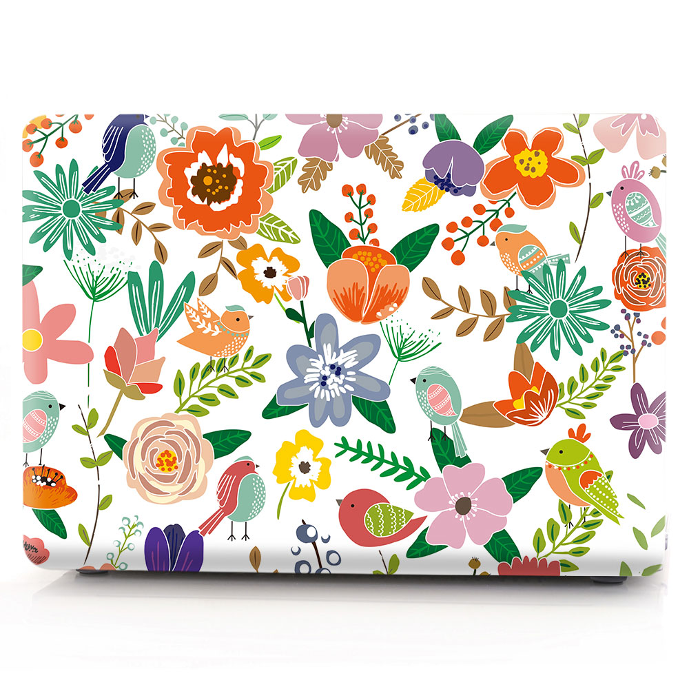 Прозрачный защитный чехол AICOO из твердого пластика с цветочным дизайном для MacBook New 13 Air Retina с touch bar ID