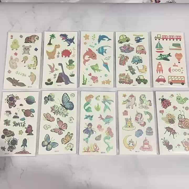 Glow Temporary Tattoo Stickers for Kids Luminous Party Favors