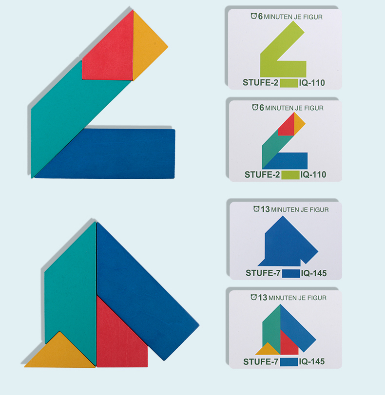 Amazon Classic Tangram Toys New Design Kids Hands-on Skills Training Educational Toys Hot Selling Colorful Wooden Jigsaw Puzzle