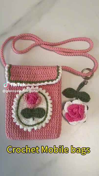 Crochet Handmade Phone Bag Gift Knitted Crossbody Bag