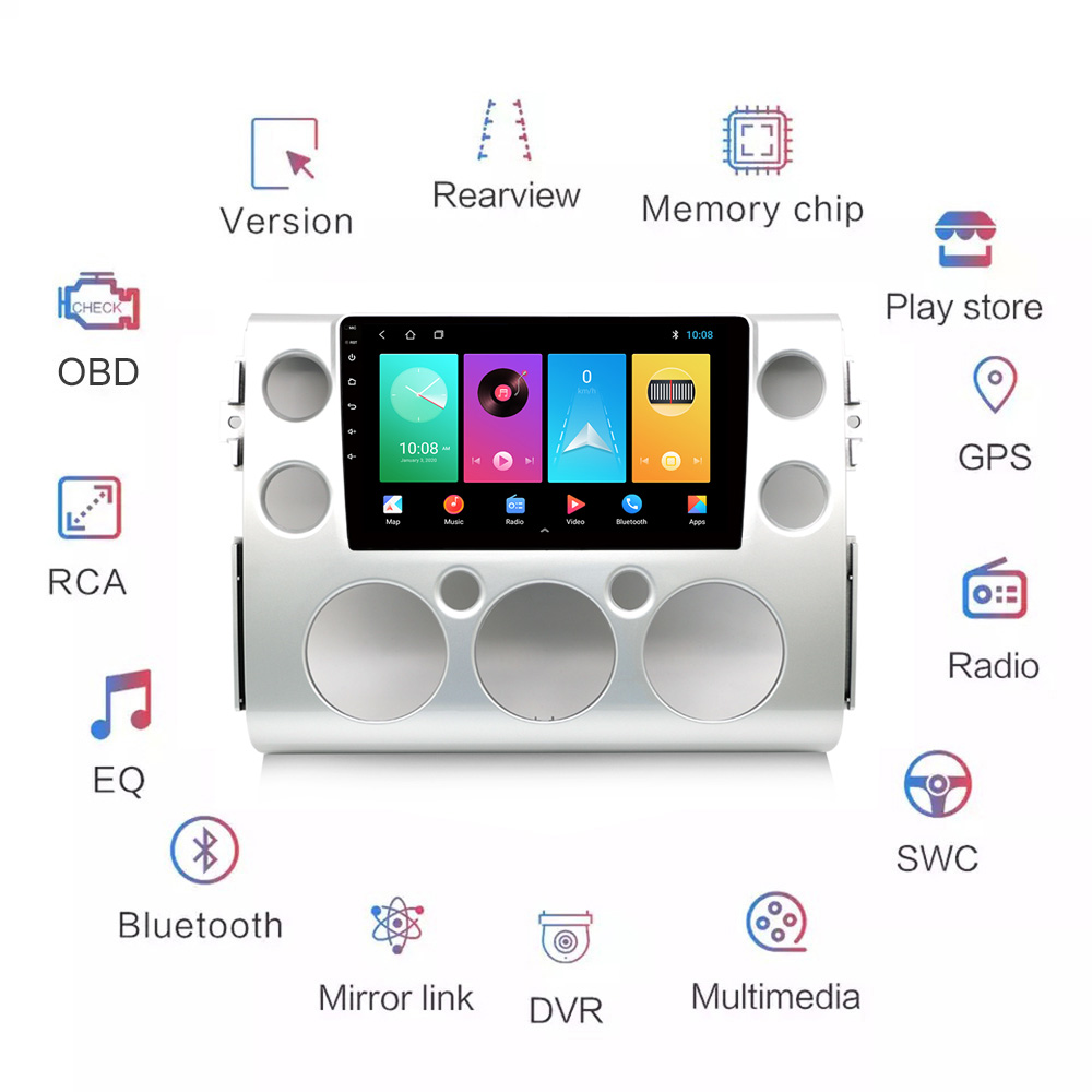 Touch screen head unit Android 12 screen Car multimedia with dvd gps navigation system for Toyota Land Cruiser FJ car stereo