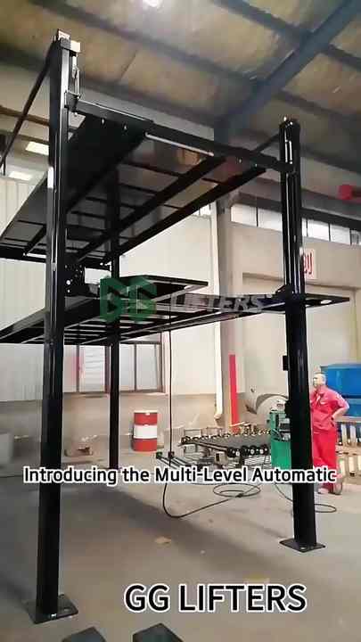 4 Post 3-Level Hydraulic Triple Stacker Parking Lift System 2500kg ...