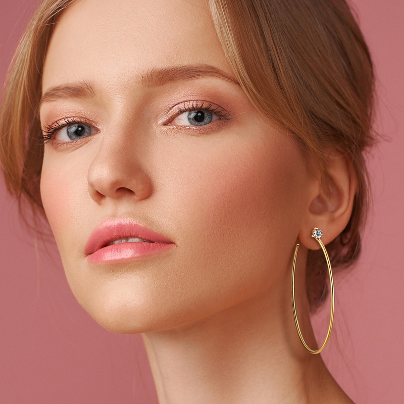 2023 Wholesale Price 925 Sterling Silver Diamond Moissanite Hoop Earrings 18k Gold Plated Silver Earring