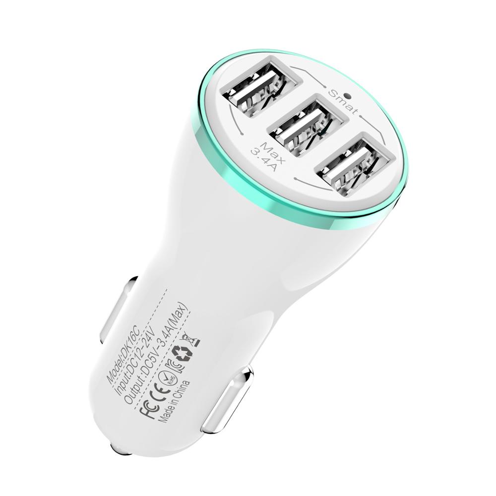 Автомобильное зарядное устройство для сотового телефона, 3 порта, 5 В, 3,1 а