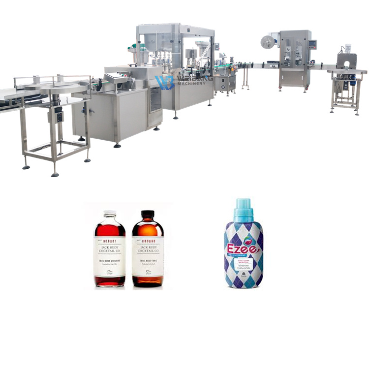 Автоматическая Этикетировочная машина для наполнения жидкостью, укупорки и этикеток, круглые пластиковые бутылки