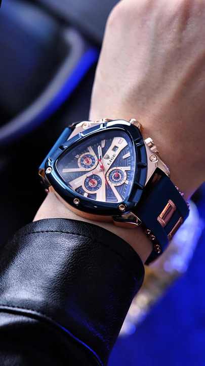 LIGE LG89103 Watch Sport Triangle Big Dial Chronograph Quartz Watches Men  Sports Watches Male WristWatch Clock Relogio Masculino