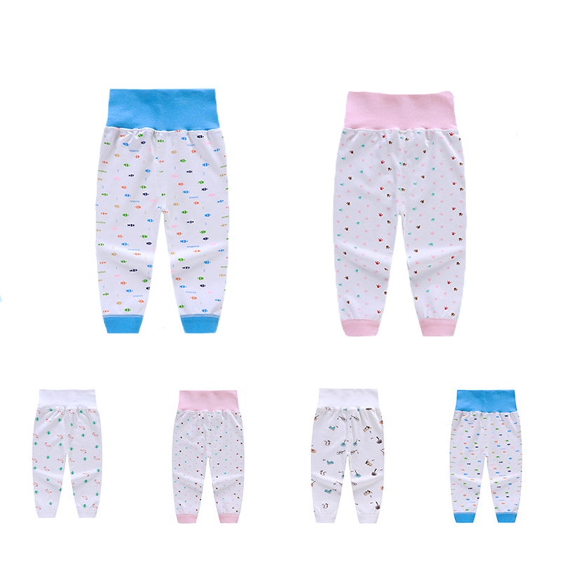 Детские брюки на весну и осень, новинка, Детские хлопковые брюки с высокой талией и принтом живота