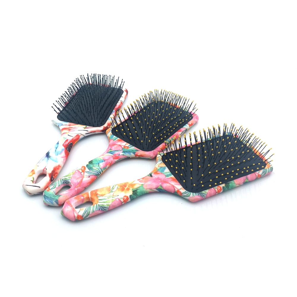 Custom Artwork Hair Brush Manufacturer Square Paddle Hair Brush