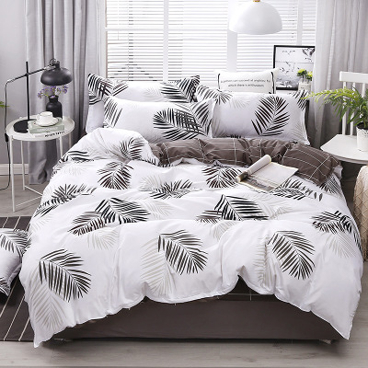 Custom photo print polyester duvet cover set double bed 4 piece quantity printed microfiber bedding set