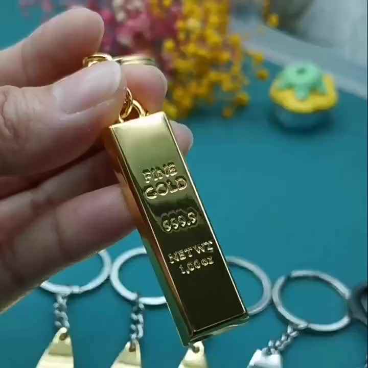 人気商品】カスタム ゴールドバー型 キーチェーン 純金 インゴット