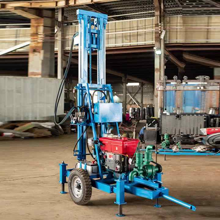 Deisel Engine Boring Rig Farm Drill Rig Engine Diesel Trailer Mounted Borehole Gasoline 100m ...