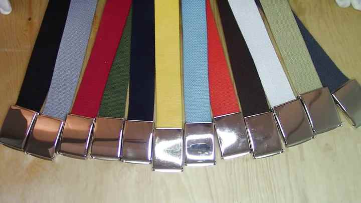 Multicolor Striped Flap Buckle Belt - Durable & Stylish display picture 3