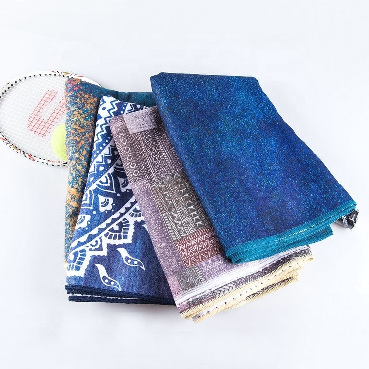 Полотенце из микрофибры с индивидуальным принтом логотипа, нескользящее пляжное полотенце для йоги, лучшее полотенце для йоги, горячее полотенце для йоги