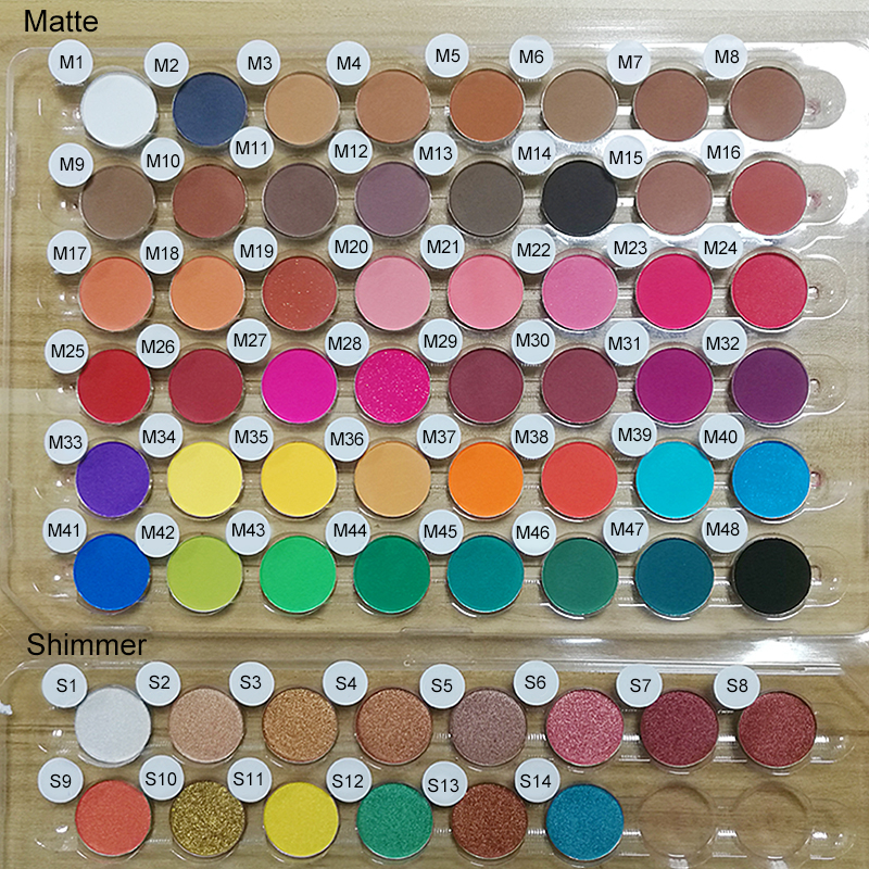 OEM водостойкие матовые мерцающие тени для век DIY палитра с высоким пигментом 26 мм 36 мм одиночные тени для век