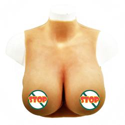 High Collar Transgender Crossdresser Silicone Breast Artificial Boobs With E cup