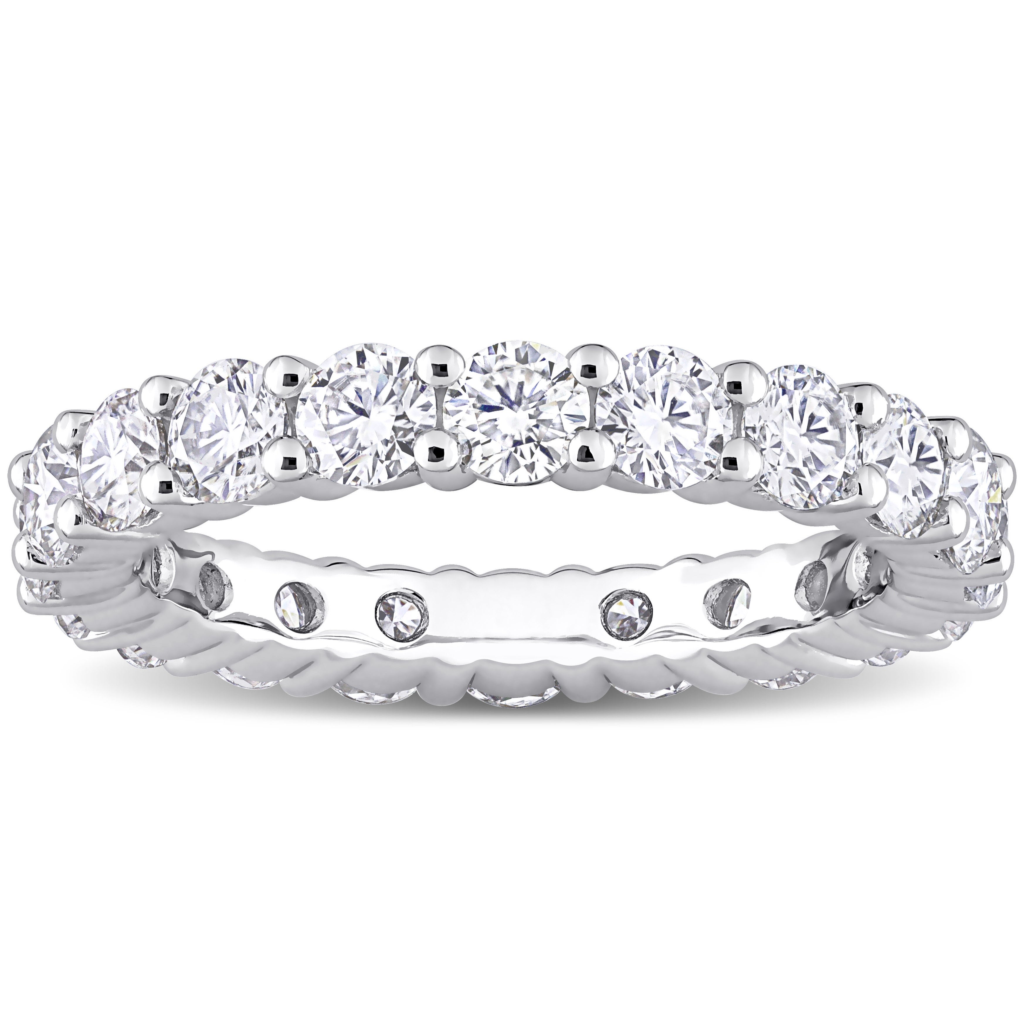 AAA Gems Customized Gold Band Ring 14k/18k Rose Gold Ring Round Brilliant 1.6mm Moissanite Eternity Band Ring