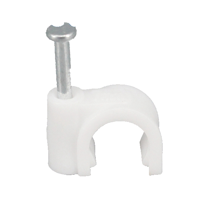 Packs of 10-1000 Round White Cable Clips With Fixing Nails 4mm-12mm
