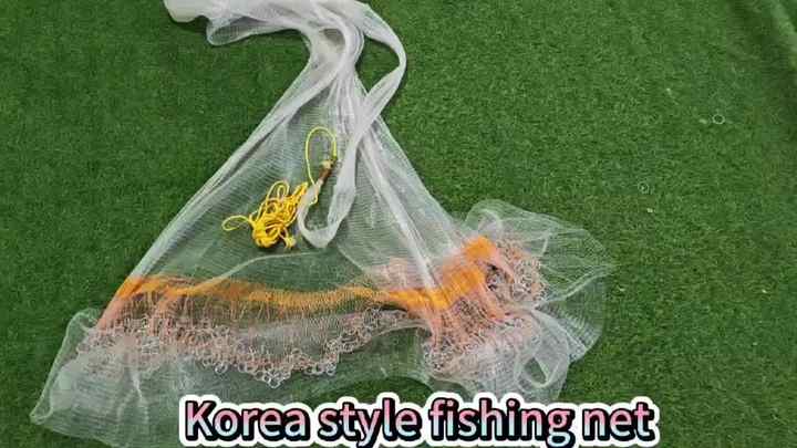 Korean-Japanese Style Hand-Cast Fishing Net with Bottom Pocket Easy to  Throw Nylon/PA Material for Catching Minnows
