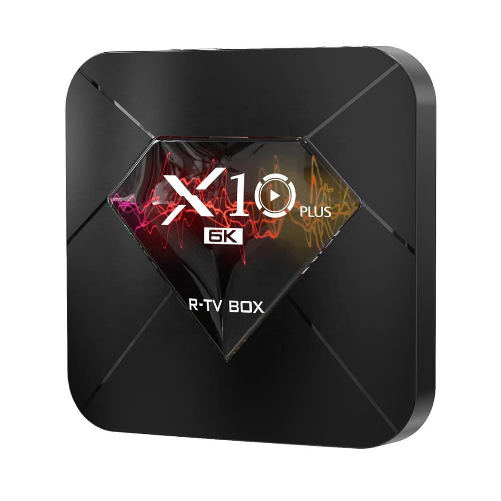 Allwiner H6 Quad core android tv box 9.0 10/100M R-TV BOX X10 PLUS High Definition Video 4K Android TV Box Plus Face Mask