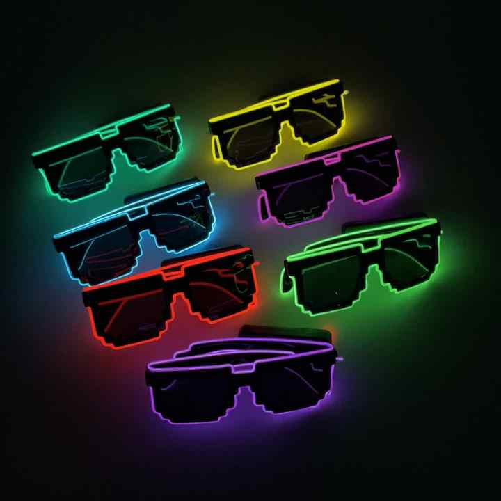 LED Glowing Mosaic Glasses Flashing EL Wire Light up Fashion Party