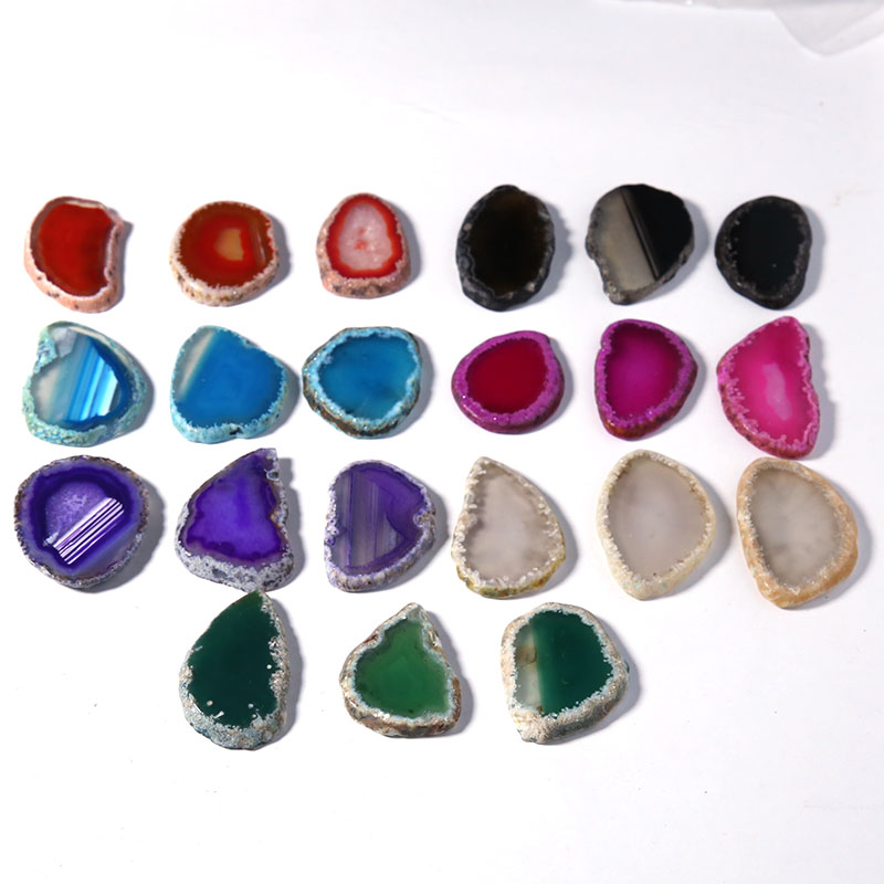 New Natural Agate Slices Geode Polished Slab Brazil Crystal Quartz Ornaments HU