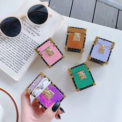 Shinning Luxury  Square Protection Trunk case for Apple airpods Wireless headset case Glitter Bling Bling Protective Cover