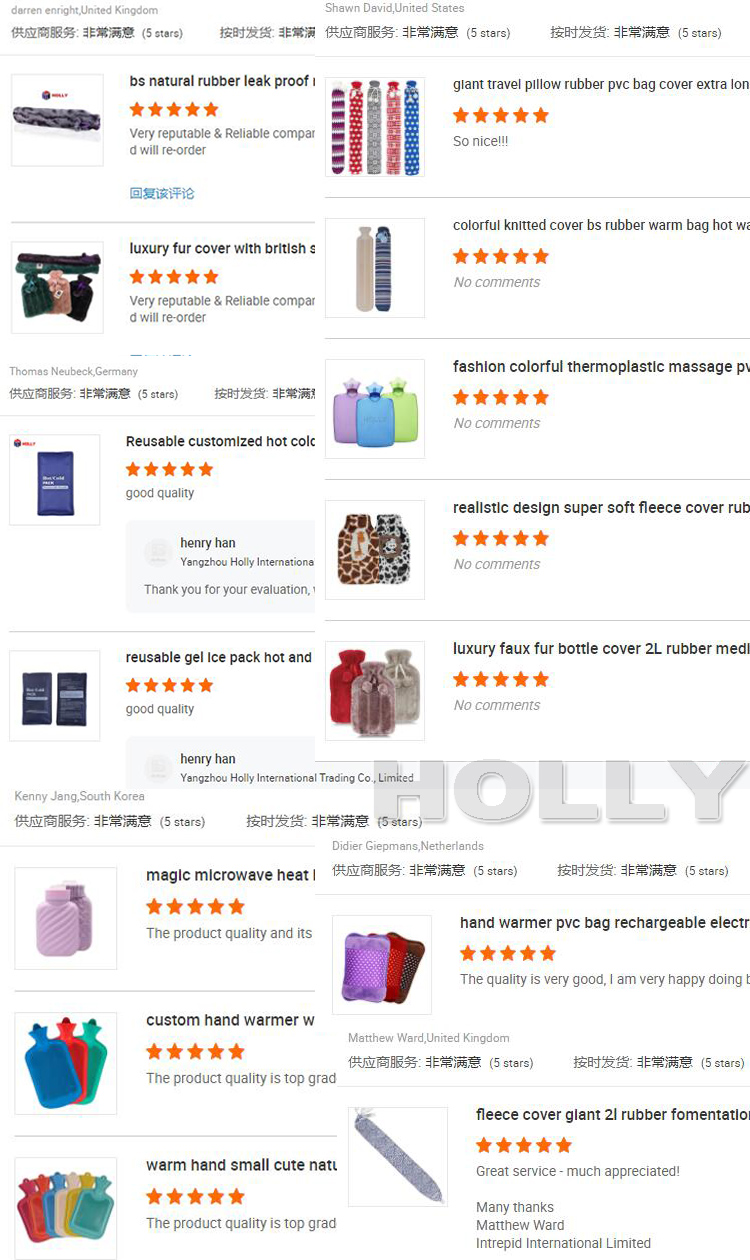 best odorless rubber hot water bag and soft cotton hot water bottle cover
