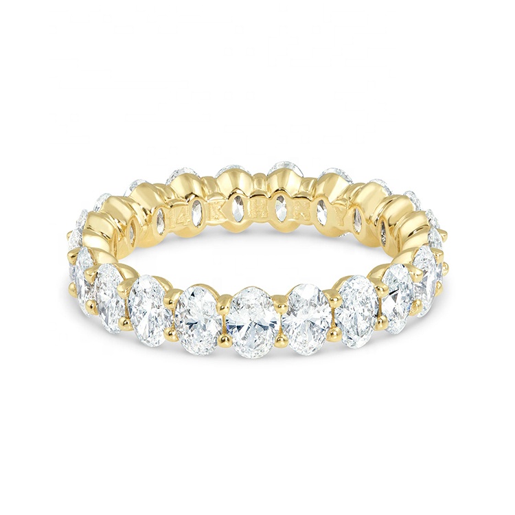 Eternity Band Ring Woman 1ct 1.5ct 2ct 3ct Wedding Ring Oval Cut Moissanite Diamond Engagement Ring in 14K Gold