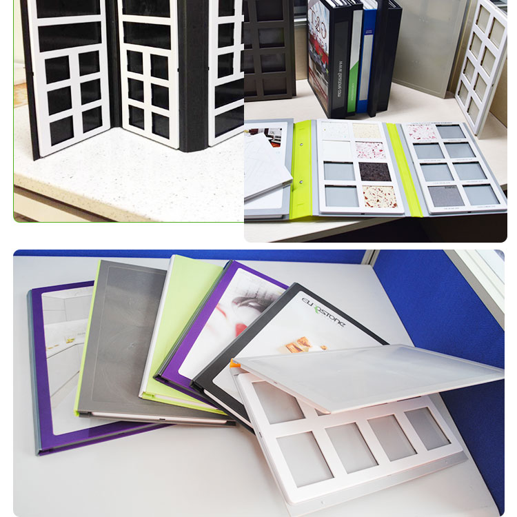 Tabletop Holder Sample Folder 6 Page Box Case Xrd Quartz Stone Marble Store Display Stand Convenience Store Custom Logo Tsianfan