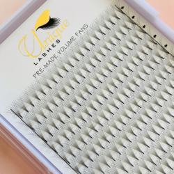 Hand made heat bonded 10D premade volume fans 2D 3D 4D 5D 6D 7D custom logo eyelash extensions large trays