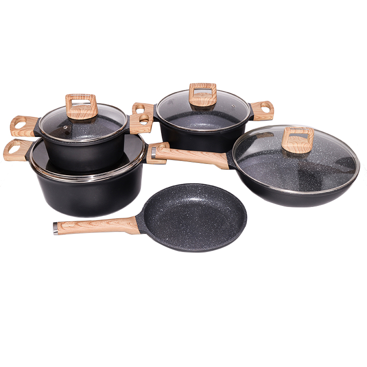 5 шт. долговечная антипригарная сковорода из алюминиевого сплава 26 см 24 дюйма антипригарная кухонная сковорода для приготовления пищи со стеклянной крышкой