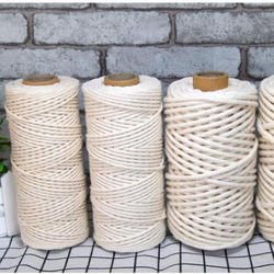 Atacado 1mm 2mm 3mm 5 milímetros 6mm 8mm natural trançado macrame cordão de algodão para casa decoração