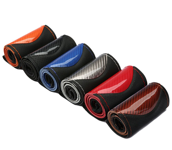 Швейная глянцевая крышка рулевого колеса из углеродного волокна с иглой и резьбой