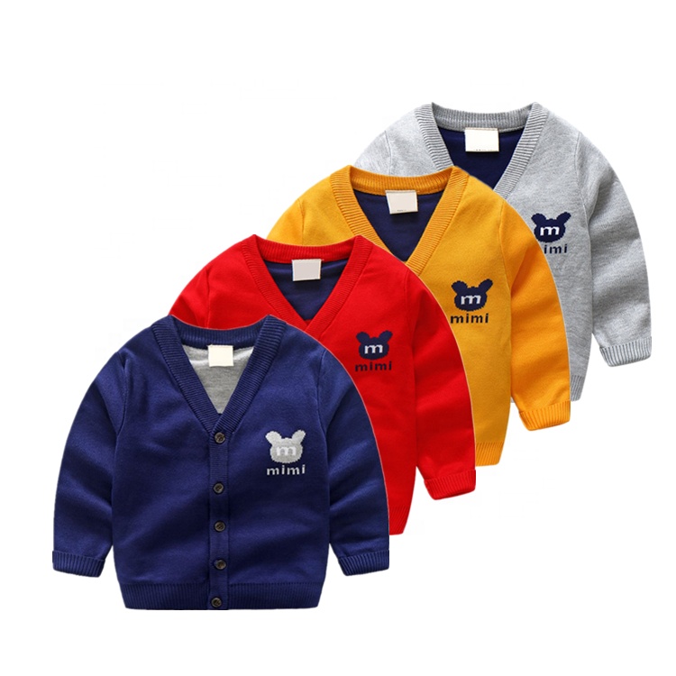 Детский хлопковый свитер с длинным рукавом, вязаная зимняя детская одежда с принтом