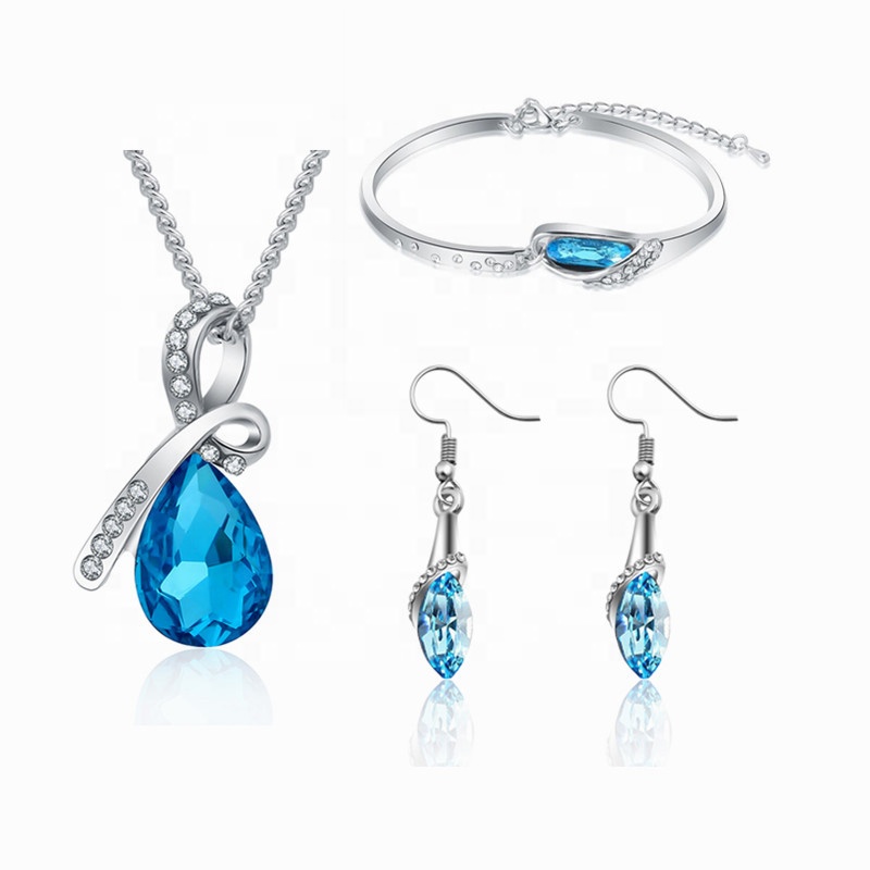 Ожерелье серьги искусственный простой светильник набор ожерелье с бриллиантами