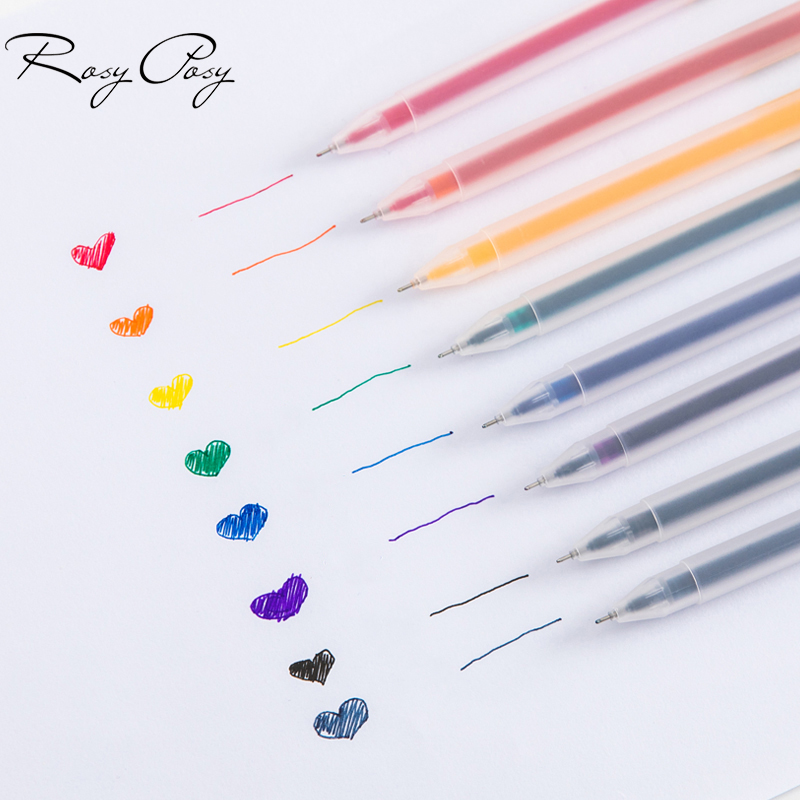 0.5 mm 0.38 mm colourful abs shell school office supplies ink pen writing too YE
