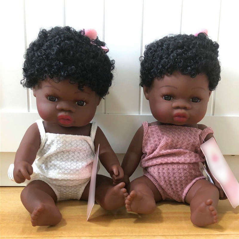OEM-кукла, новый дизайн, оптовая продажа, 14 дюймов, мягкие африканские черные куклы-реборн для детей, кукла-младенец