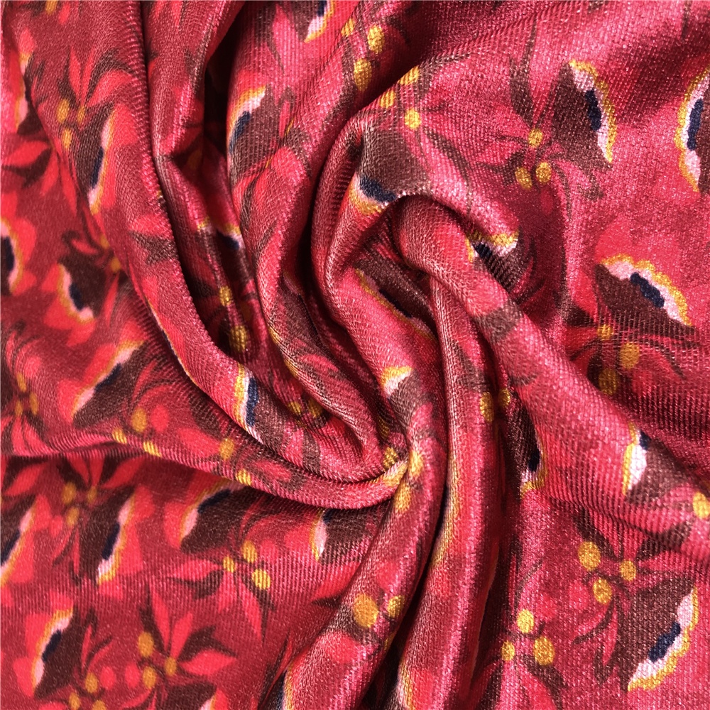 Печатный полиэстер спандекс бархат Рождество Праздник Ткань