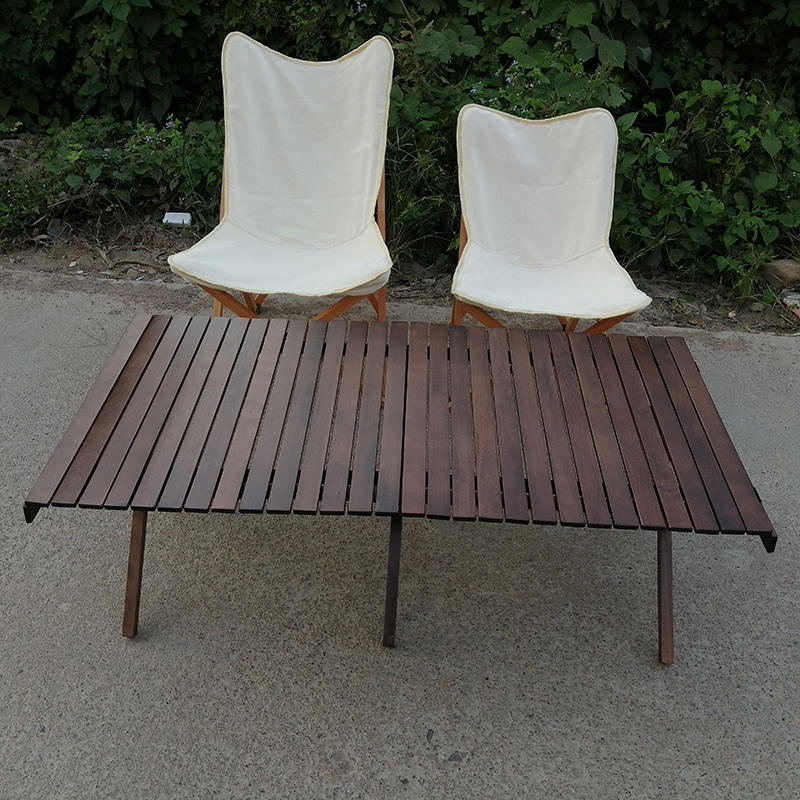 black canvas wood outdoor relax bbq picnic reclining seat