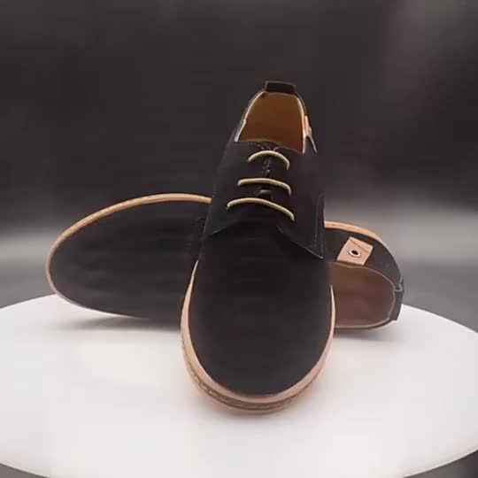 Large Men's Leather Shoes Manufacturer Direct Sales Casual Frosted