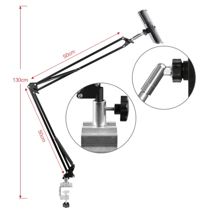 1300 мм Выдвижная длинная гибкая подставка для планшета держатель телефона для кровати