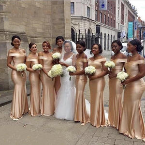off the shoulder bridesmaids dresses