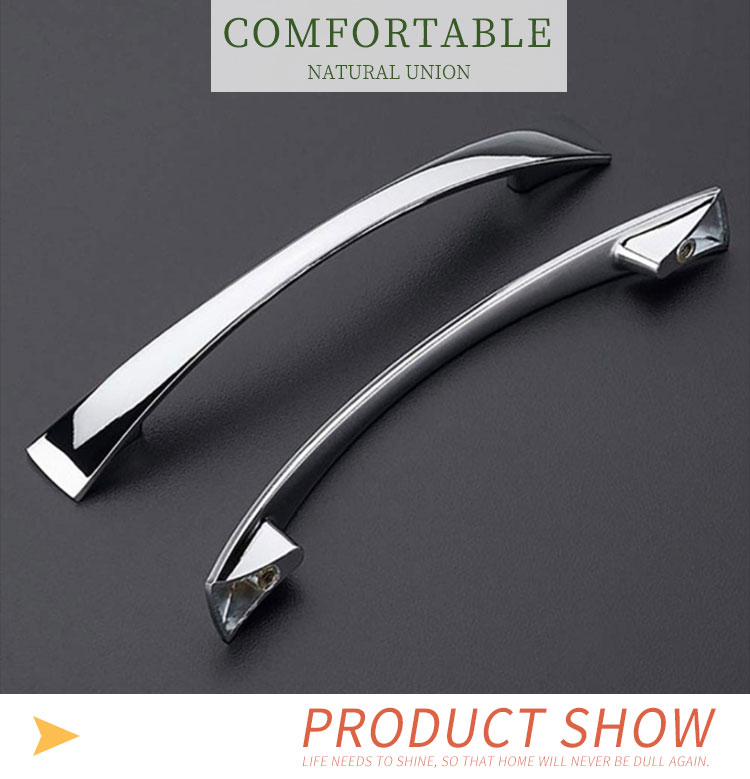 Nordic Minimalist Custom Kitchen Accessories Living Room Stainless Steel handle,  Silver 4 inch cabinet Drawer pulls Handle