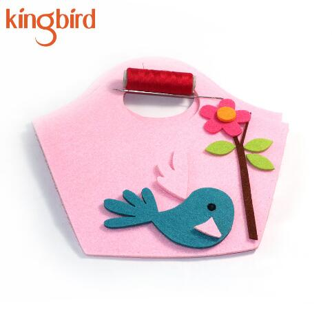 Дизайнерские корзины из войлока ручной работы с изображением птиц, сумка для покупок из войлока